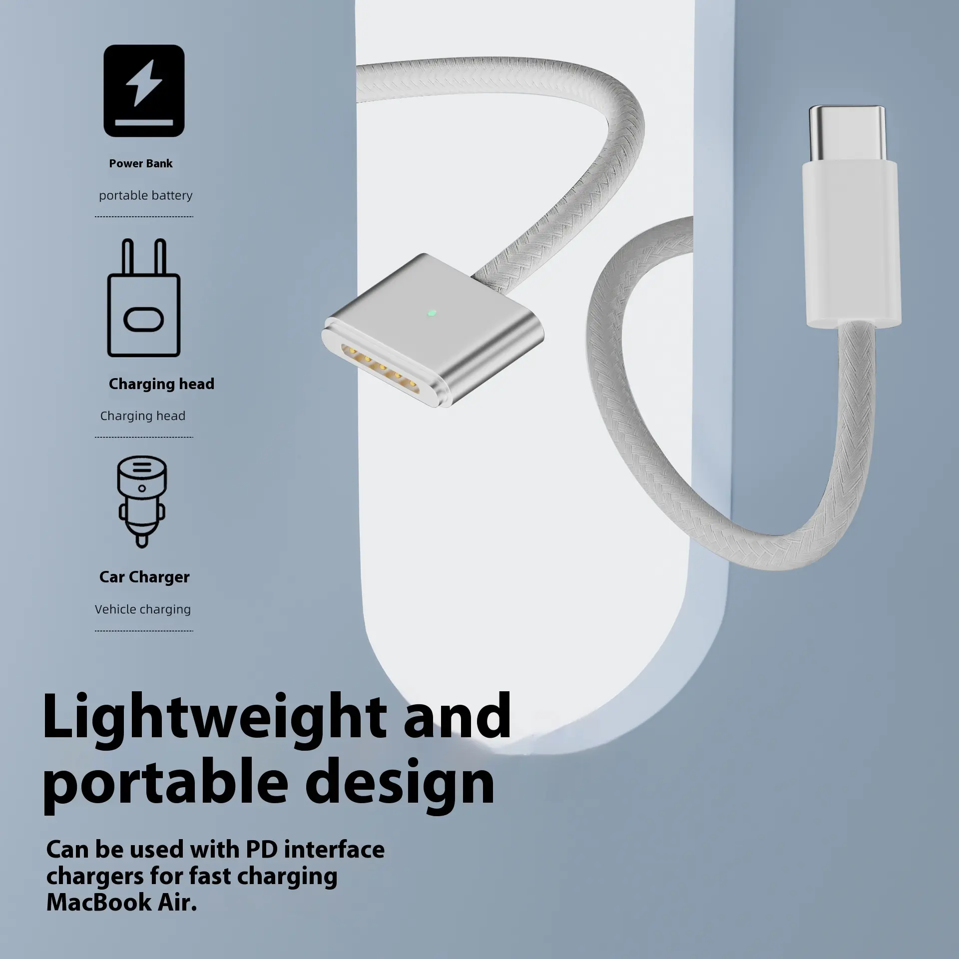140W Magnetic TYPE-C To Magsafe3 Charging Cable