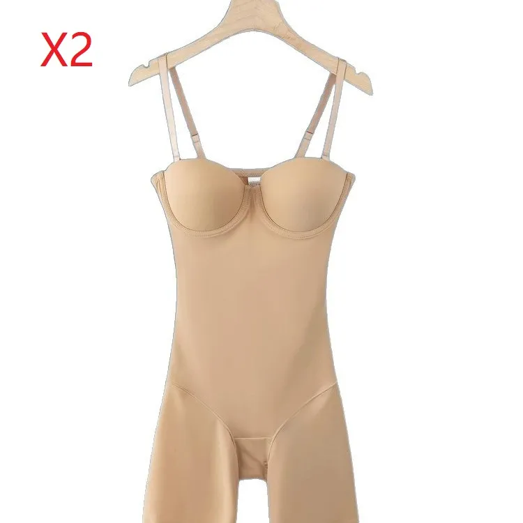 One-piece Seamless Corset Female Body Shaping Belly And Waist Shaping - 2 Pieces Skin Color