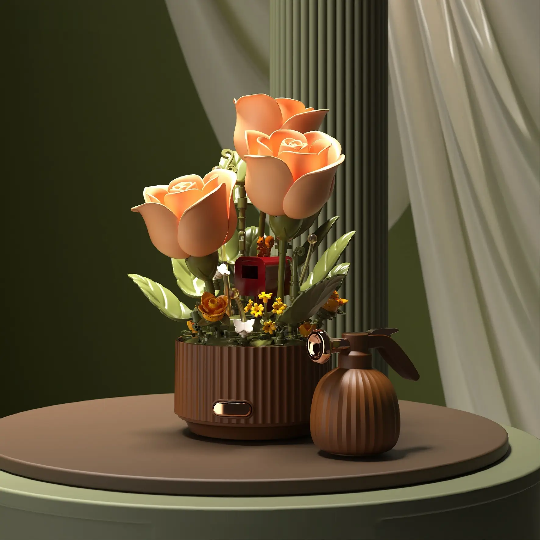 Preserved Flower Building Blocks Motion Flowers Model Birthday Valentine's Day Gift