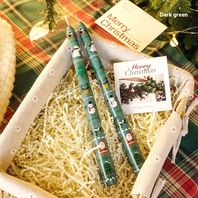 Home Christmas Banquet Decoration Atmosphere Candle Dark Green - Shop at LoveMi
