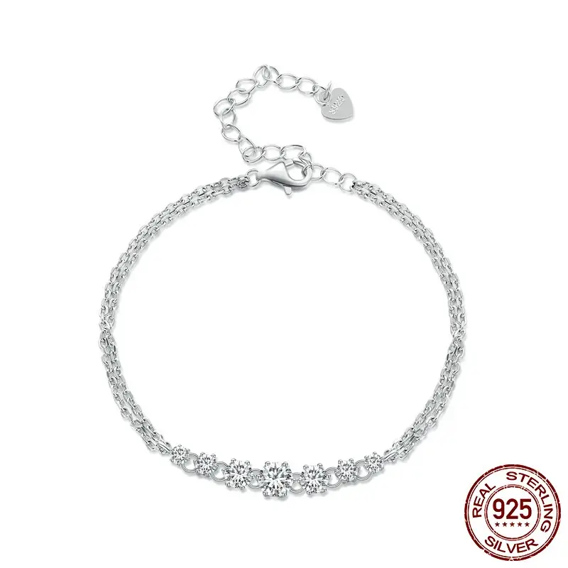 S925 Sterling Silver Double-layer Bracelet Ornament