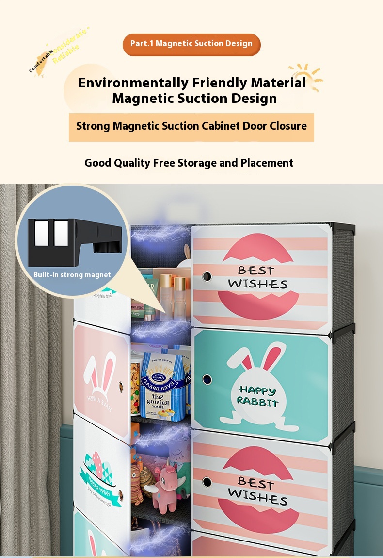 Bookcase Living Room Grid Cabinet Floor Storage Cabinet With Door