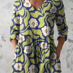 Women's Loose And Comfortable Digital Printing Round Neck Short Sleeve Women's - C264T - View 1