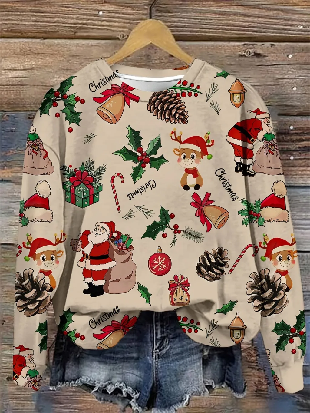 3D Digital Printing Women's Trendy Round Neck Sweater - Wa32Jl250810Y011
