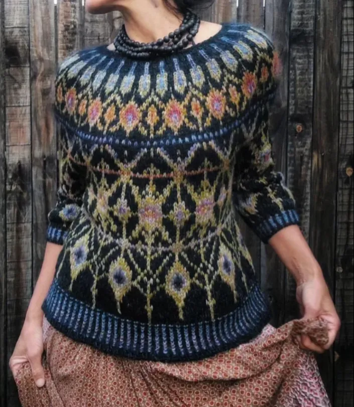 3D Printed Women's Sweater Pattern Pullover Sweater Casual Loose Long Sleeve Knitted Top - Zpmyt20012