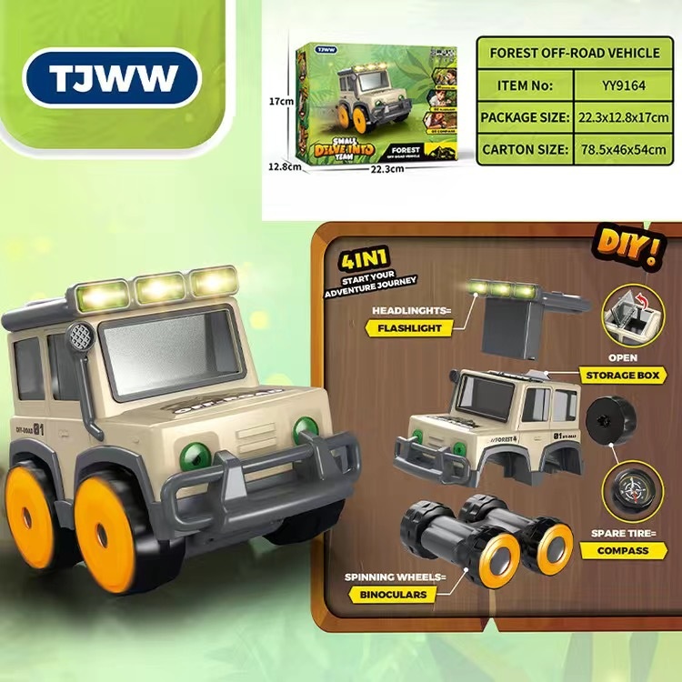 Outdoor Microscope 4-in-1 Construction Vehicle Off-road Vehicle Periscope Submarine Water Gun