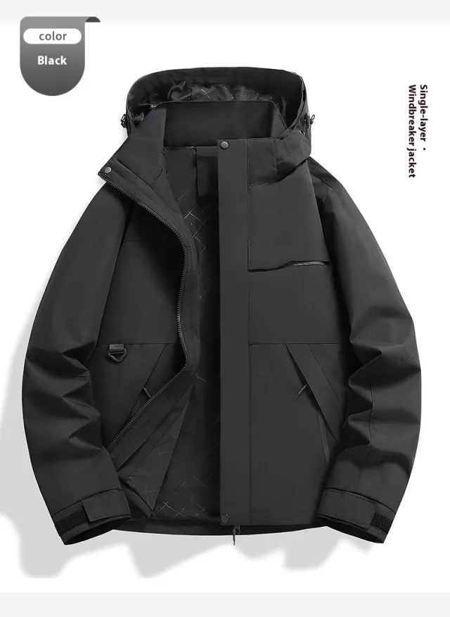 Spring And Autumn New Single Layer Shell Jacket Windproof Waterproof Outdoor Sports Cycling Clothing Black - Shop at LoveMi