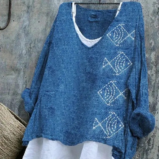 Pullover Fish Loose Casual Long Sleeves Printed Pullover 1D790 - Shop at LoveMi