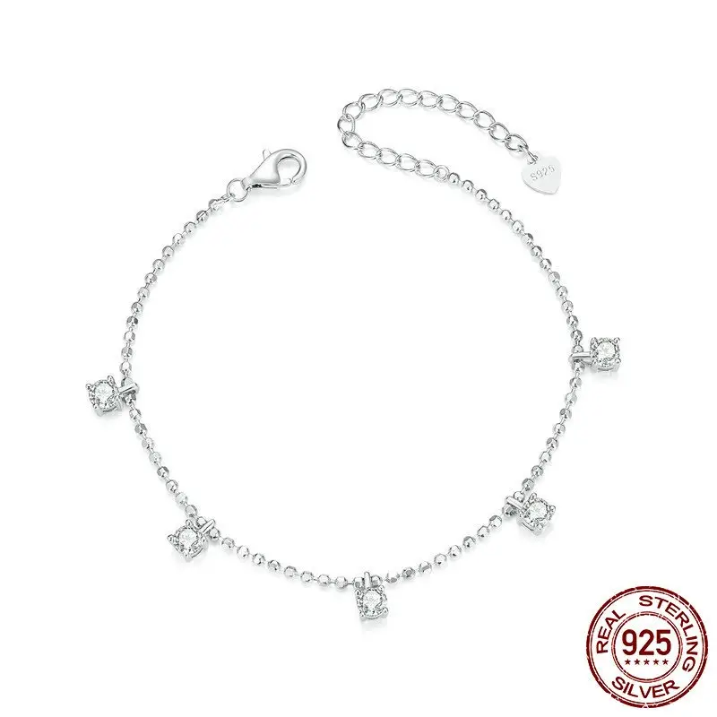 Simple Fashion S925 Sterling Silver Round Beads Bracelet