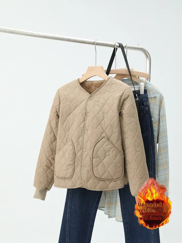 Round Neck Base Inner Wear Warm Artifact Coat Khaki - Shop at LoveMi