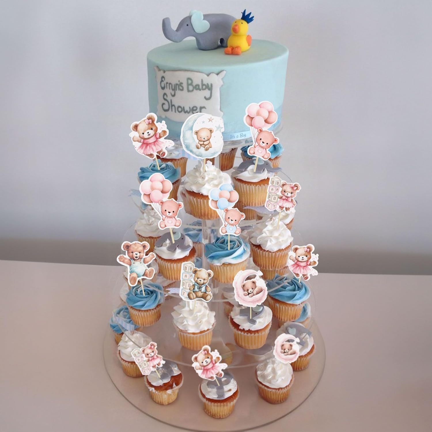 Baby Bear Birthday Cake Decoration Card Inserts