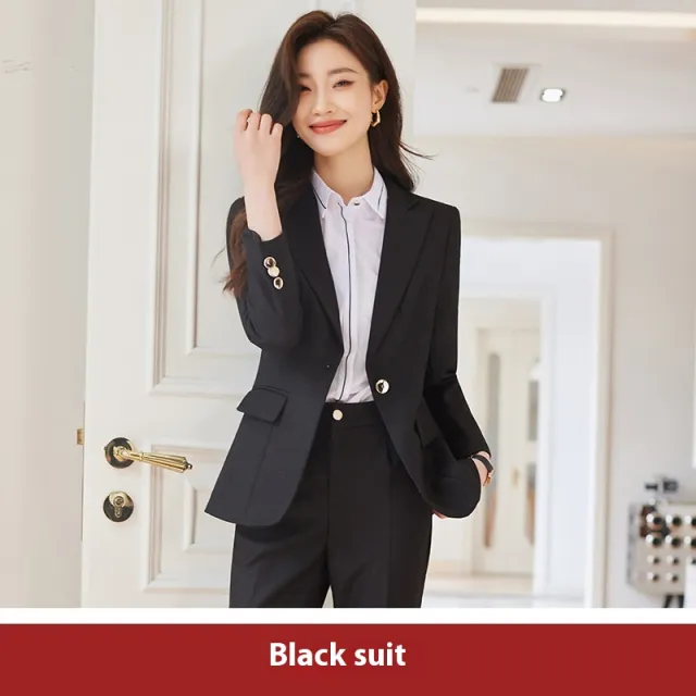 Winter Temperament Office Wear Women's Suit Black Coat - Shop at LoveMi