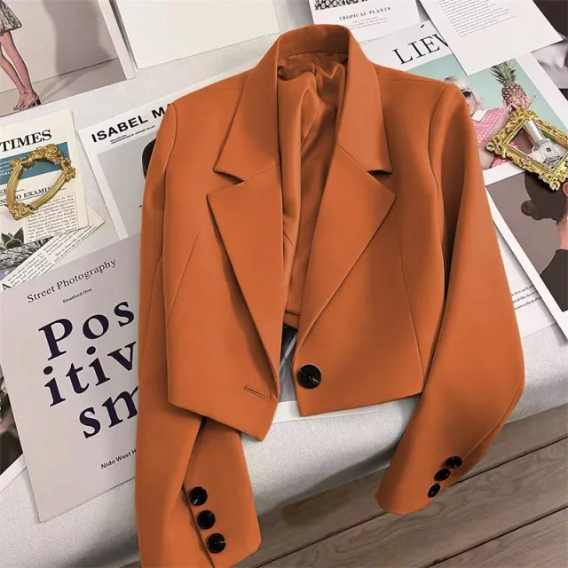 Versatile Fashion Slimming Student Fashion Suit Jacket Orange - Shop at LoveMi
