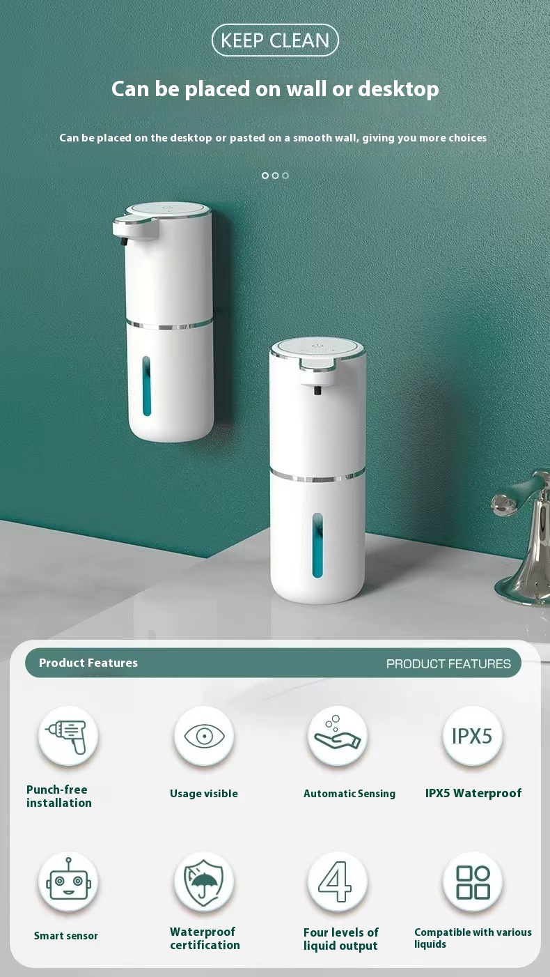 Smart Inductive Soap Dispenser Desktop Foam Electric Bubbler