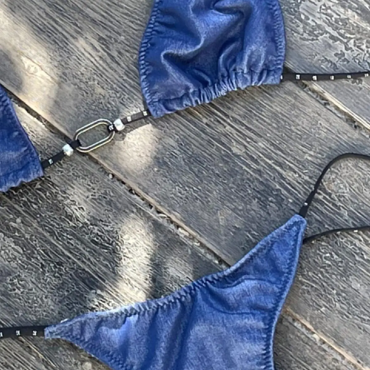 Low Waist Lace-up Solid Color Three-point Mini Bikini