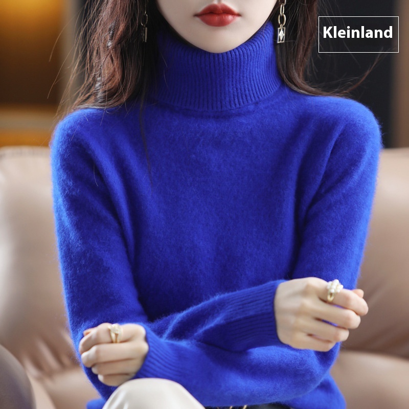 Lapel Sweater Women's Autumn And Winter Women's Solid Color Turtleneck Knitting Bottoming Shirt Sweater Kleinland 3Xl - Shop at LoveMi