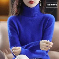 Lapel Sweater Women's Autumn And Winter Women's Solid Color Turtleneck Knitting Bottoming Shirt Sweater - Kleinland-3Xl - View 1