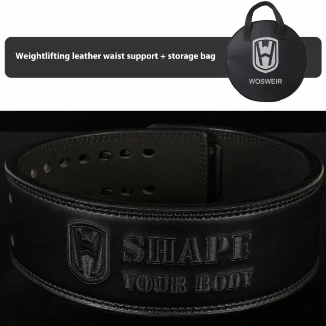 Thickened 13MM Fitness Cowhide Strength Belt Weight Lifting Lever Ultimate Black - Shop at LoveMi