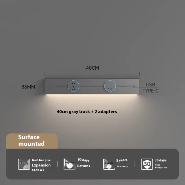 Induction Lamp Rail Socket Can Be Moved At Home Grey - Shop at LoveMi