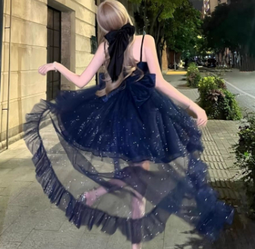 Blaues Biker-Kleid Bild 7