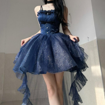 Blaues Biker-Kleid Bild 2