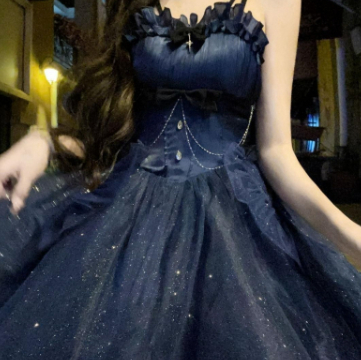 Blaues Biker-Kleid Bild 6