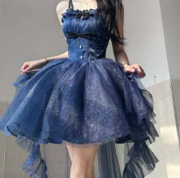 Blaues Biker-Kleid Bild 3