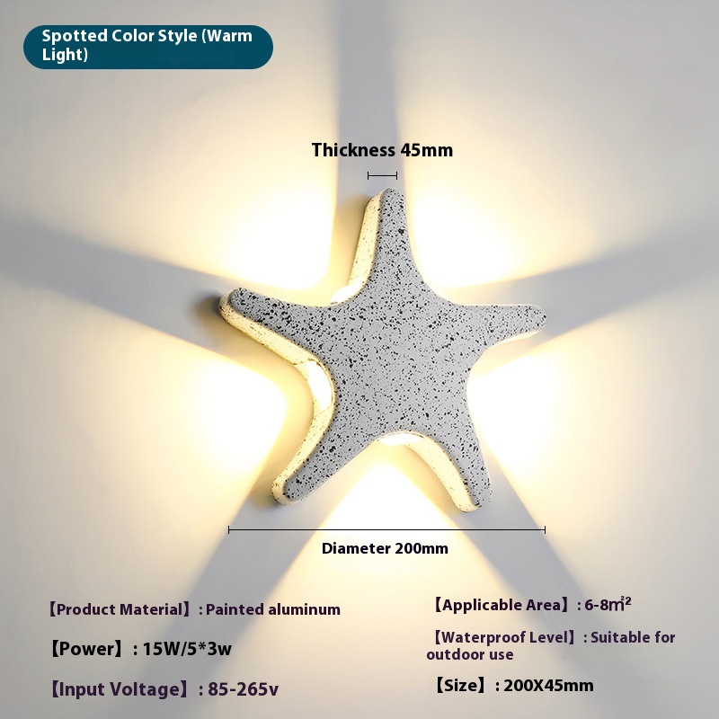 Outdoor Waterproof Starfish Made Corridor Aisle Bedroom Background Wall Decoration Wall Lamp