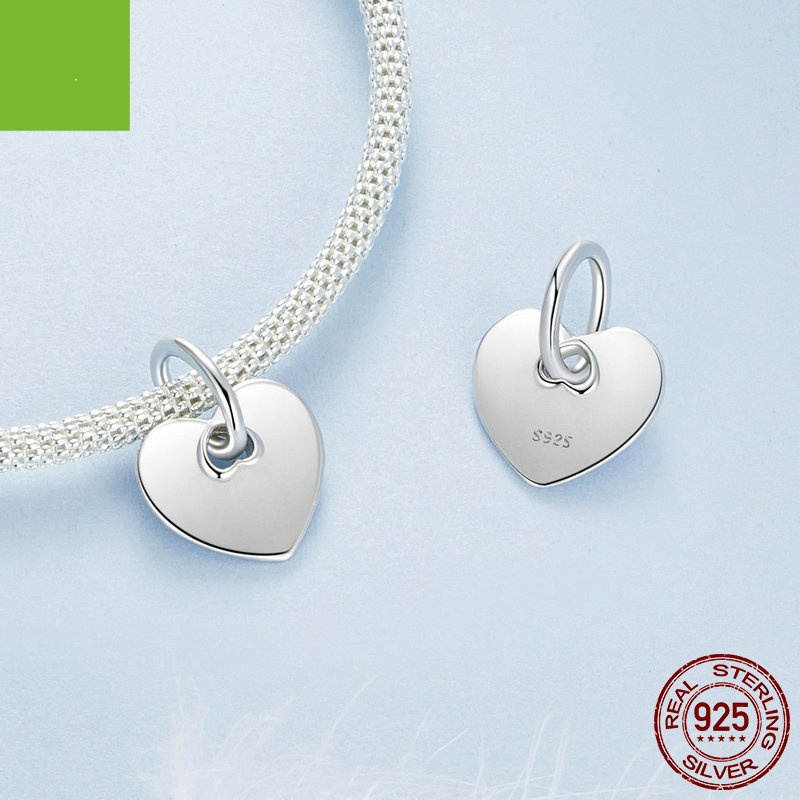Simple Love Engraved DIY Pendant Fashionable And Versatile S925 Sterling Silver