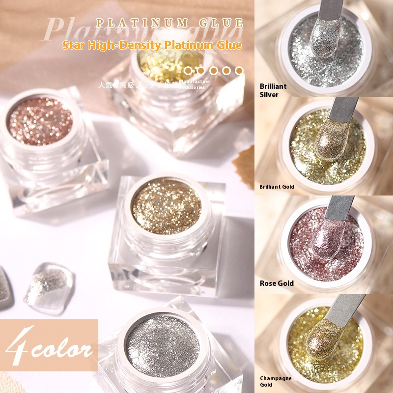 Star High Density Platinum Nail-beauty Glue Glitter Painted Metal UV Polish