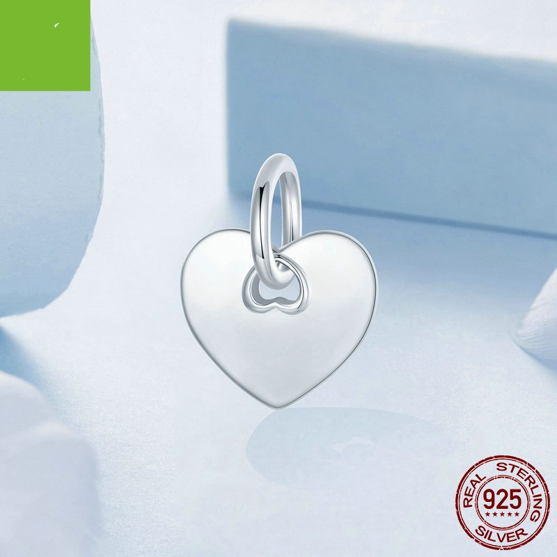 Simple Love Engraved DIY Pendant Fashionable And Versatile S925 Sterling Silver