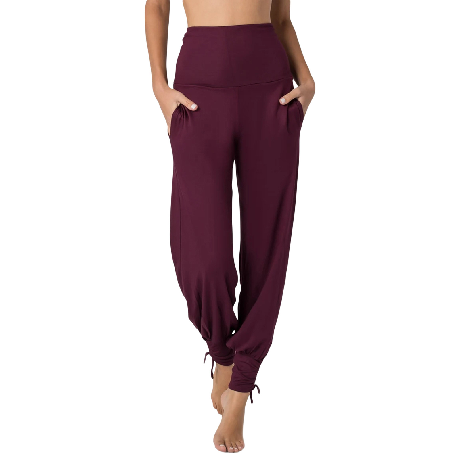 Purple High Waist Activewear Pants for Yoga