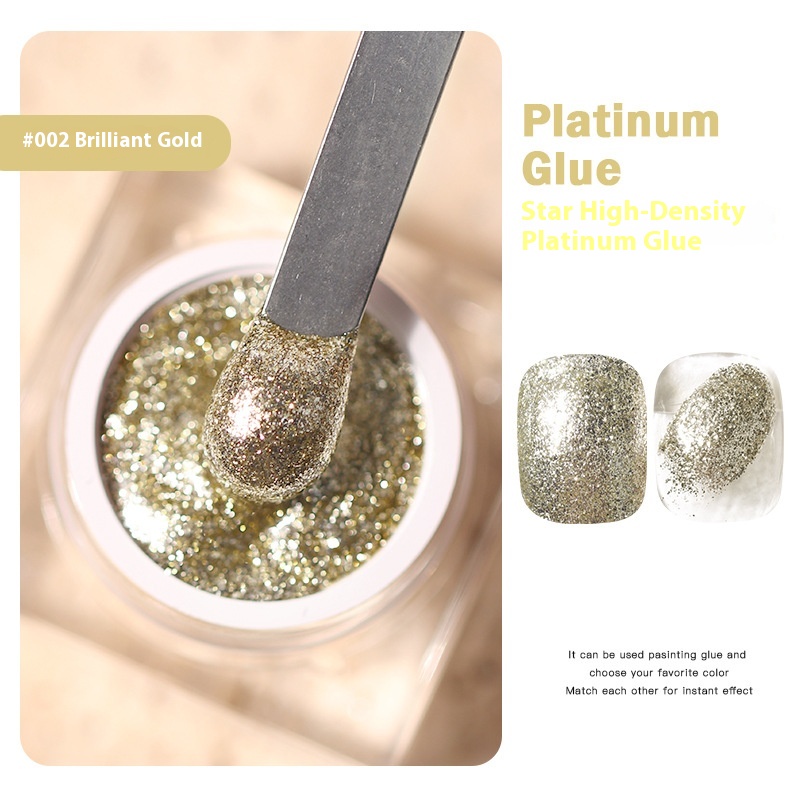 Star High Density Platinum Nail-beauty Glue Glitter Painted Metal UV Polish 5