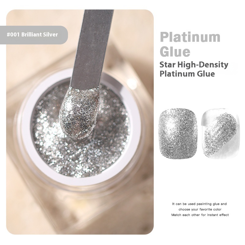 Star High Density Platinum Nail-beauty Glue Glitter Painted Metal UV Polish 4