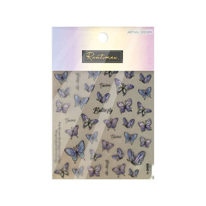 Colorful Butterfly Graceful Relief Laser 5d Three-dimensional Adhesive Waterproof Nail Sticker 7