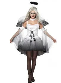 Dark Angel Costume Halloween Cosplay Fallen Angel - White 02