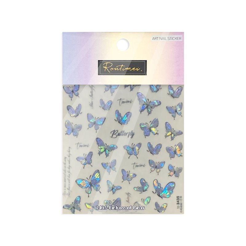 Colorful Butterfly Graceful Relief Laser 5d Three-dimensional Adhesive Waterproof Nail Sticker 6