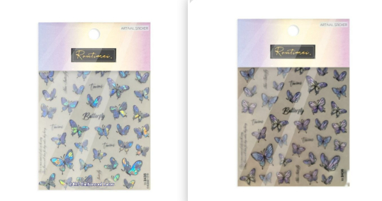 Colorful Butterfly Graceful Relief Laser 5d Three-dimensional Adhesive Waterproof Nail Sticker 8