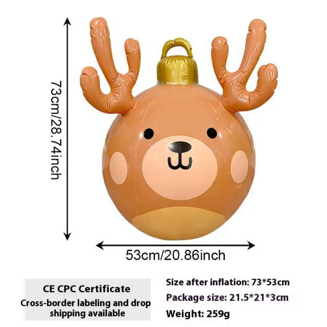 Inflatable Christmas Ball Party Gathering Yard Decoration Antlers Christmas Ball - Shop at LoveMi