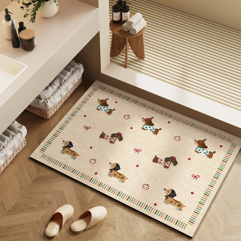 Cartoon Bathroom Non-slip Mat Toilet Floor Mat Absorbent