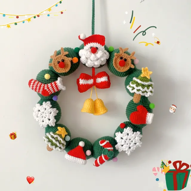 Christmas Garland Wool Hook Knitted Diy Material Package Style A313 - Shop at LoveMi