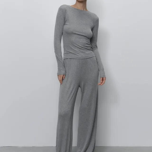 Thin Long sleeve Suit Women's Inner Wear Bandage Dress Slim Fit Versatile Top Gray - Shop at LoveMi
