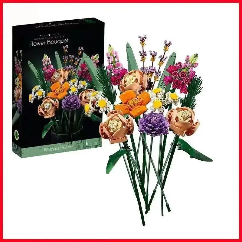 Building Blocks Preserved Fresh Flower Bouquet Children's Assembled Toys