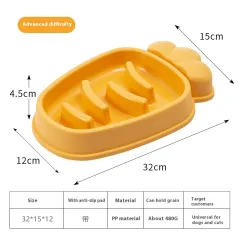 Radish Dog Slow Food Anti-tumble Pet Bowl - Mango Yellow - View 1