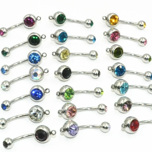 Czech Diamond Medical Steel Piercing Jewelry Belly Button Ring