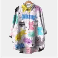 Women's Casual Long-sleeved Animal Print Shirt - Color 31 - View 1