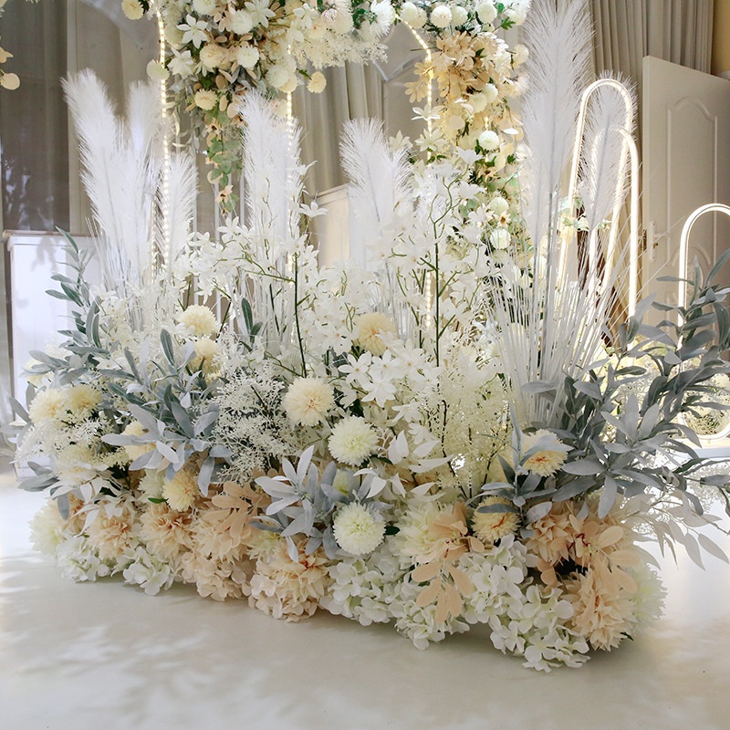 Arrangement Ornamental Rows Wedding Stage Welcome Background Floral Flower Wall