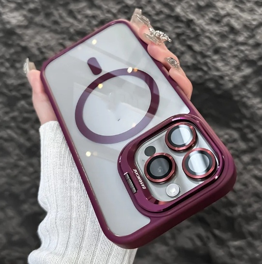 Magnetic Lens Bracket Acrylic Transparent Phone Case - Image 7