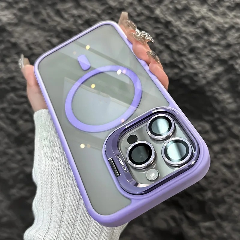 Magnetic Lens Bracket Acrylic Transparent Phone Case - Image 11