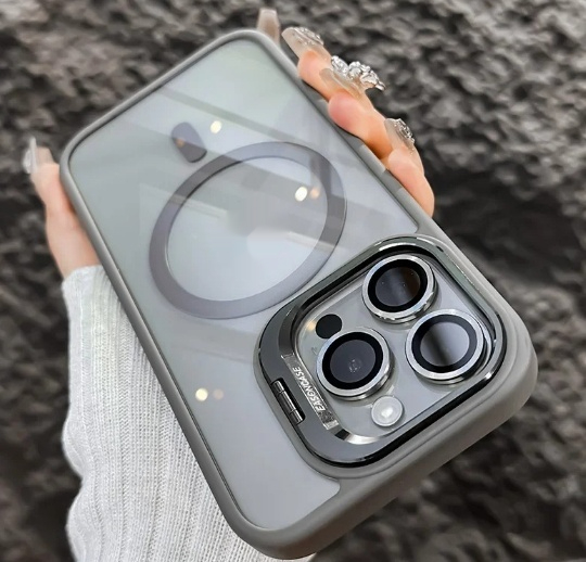 Magnetic Lens Bracket Acrylic Transparent Phone Case - Image 5